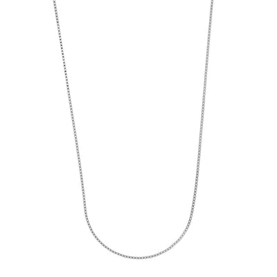 14K White Gold 0.8mm 22" Adjustable Box Chain