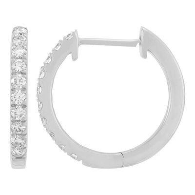 Armadani 14K White Gold 0.25ctw Round Hoop Style Lab Grown Diamond Earrings