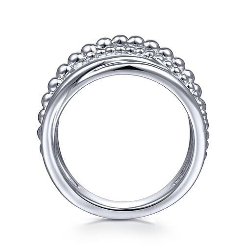 Gabriel Sterling Silver Criss Cross Bujukan Style Ring