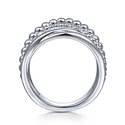 Gabriel Sterling Silver Criss Cross Bujukan Style Ring