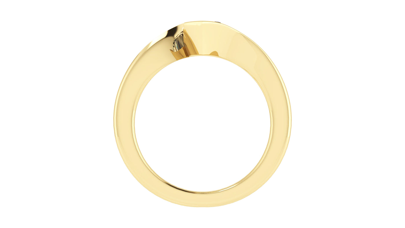 14K Yellow Gold 1.02ctw Bezel Engagement Ring by Thollot