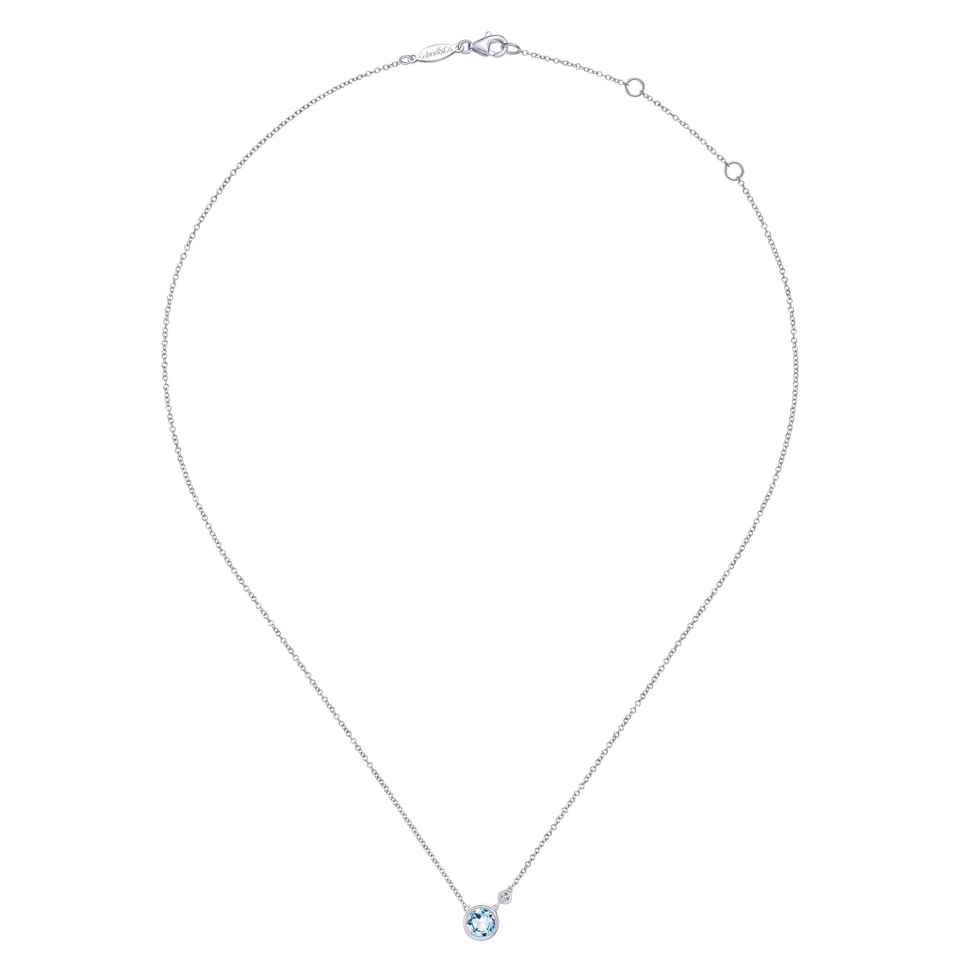 Sterling Silver .76ctw Solitaire Style Necklace