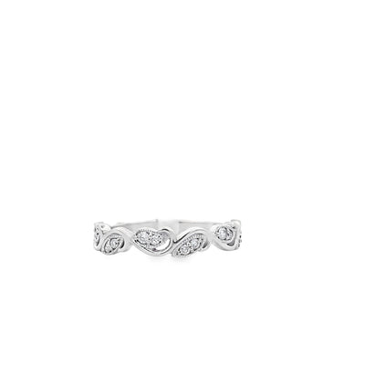 14K White Gold 0.16ctw Paisley Diamond Fashion Ring