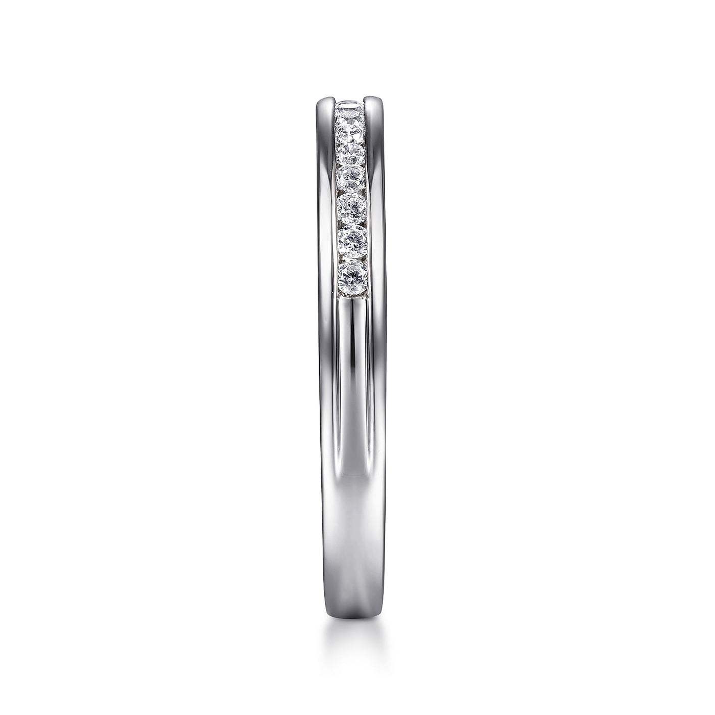 Gabriel 14K White Gold 0.25ctw Diamond Wedding Band