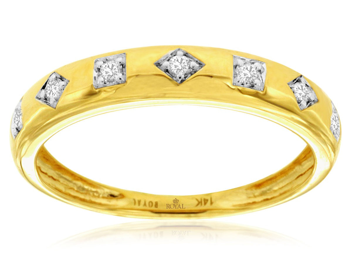 Royal 14K Yellow Gold .10ctw Geometric Diamond Fashion Ring