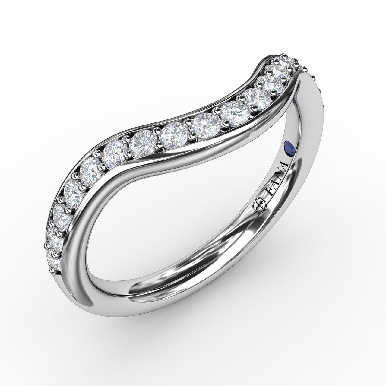 Fana 14K White Gold 0.31ctw Curved Diamond Band