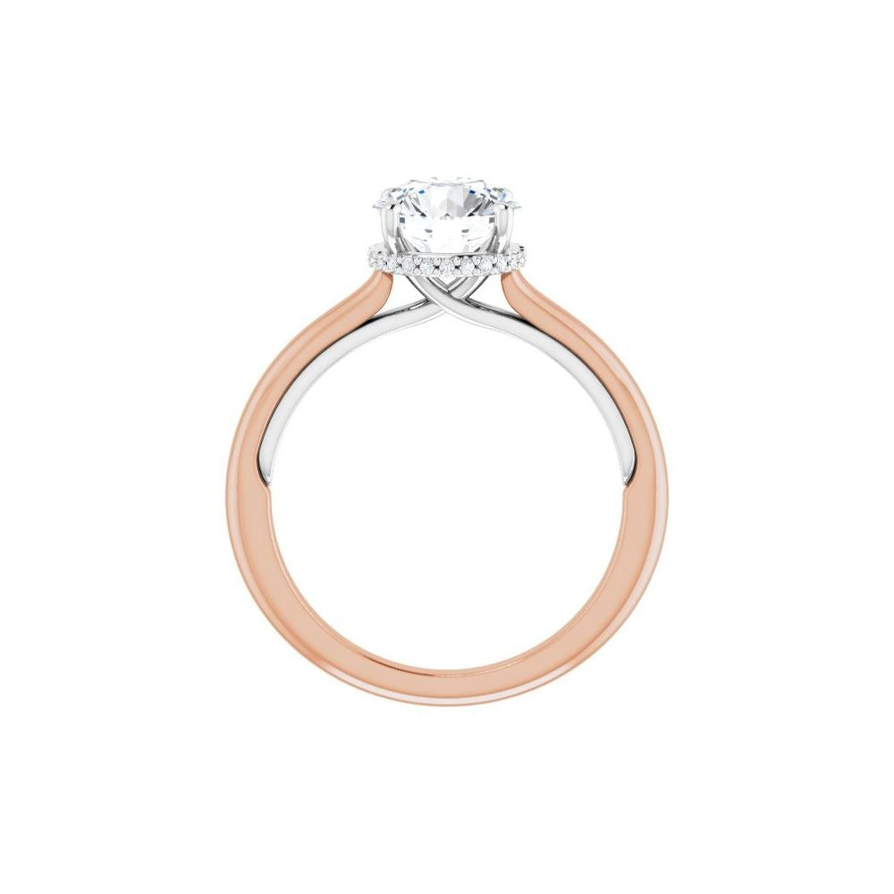 Ever & Ever 14K White & Rose Gold .06ctw 4 Prong Style Diamond Semi-Mount Engagement Ring