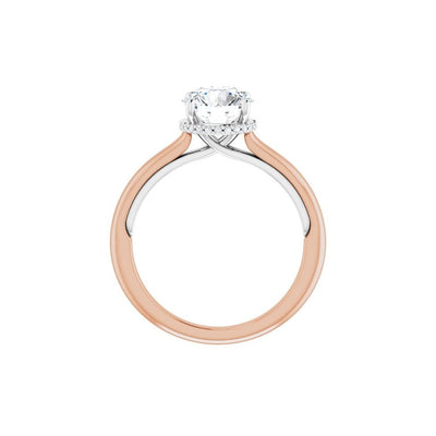 Ever & Ever 14K White & Rose Gold .06ctw 4 Prong Style Diamond Semi-Mount Engagement Ring