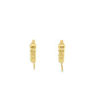 Estate 22K Yellow Gold x 15mm Circle Huggie Style Earrings