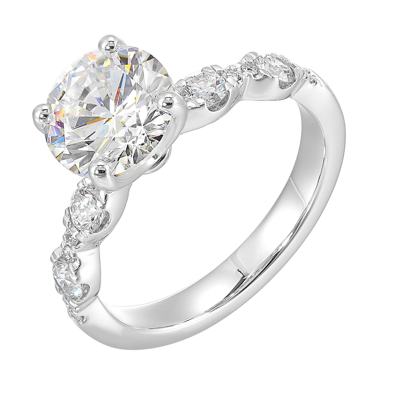 Thollot-Colorado Cut 14K White Gold 0.50ctw 4 Prong Style Diamond Semi-Mount Engagement Ring