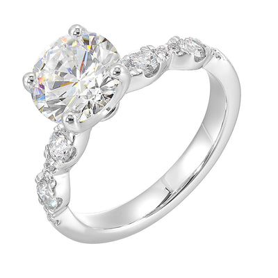 Thollot-Colorado Cut 14K White Gold 0.50ctw 4 Prong Style Diamond Semi-Mount Engagement Ring