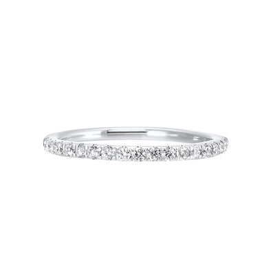 Thollot - Colorado Cut 14K White Gold 0.25ctw Diamond Wedding Band