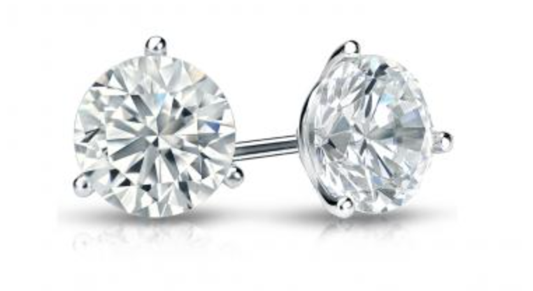 14K White Gold 4.04ctw Lab Grown Diamond Stud Earrings