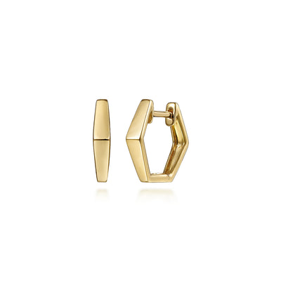 Gabriel 14K Yellow Gold 14.15 x 12.00 Geometric Huggie Style Earrings