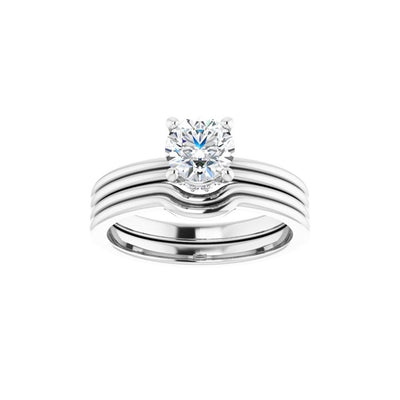 Ever & Ever 14K White Gold .06ctw 4 Prong Style Diamond Semi-Mount Engagement Ring