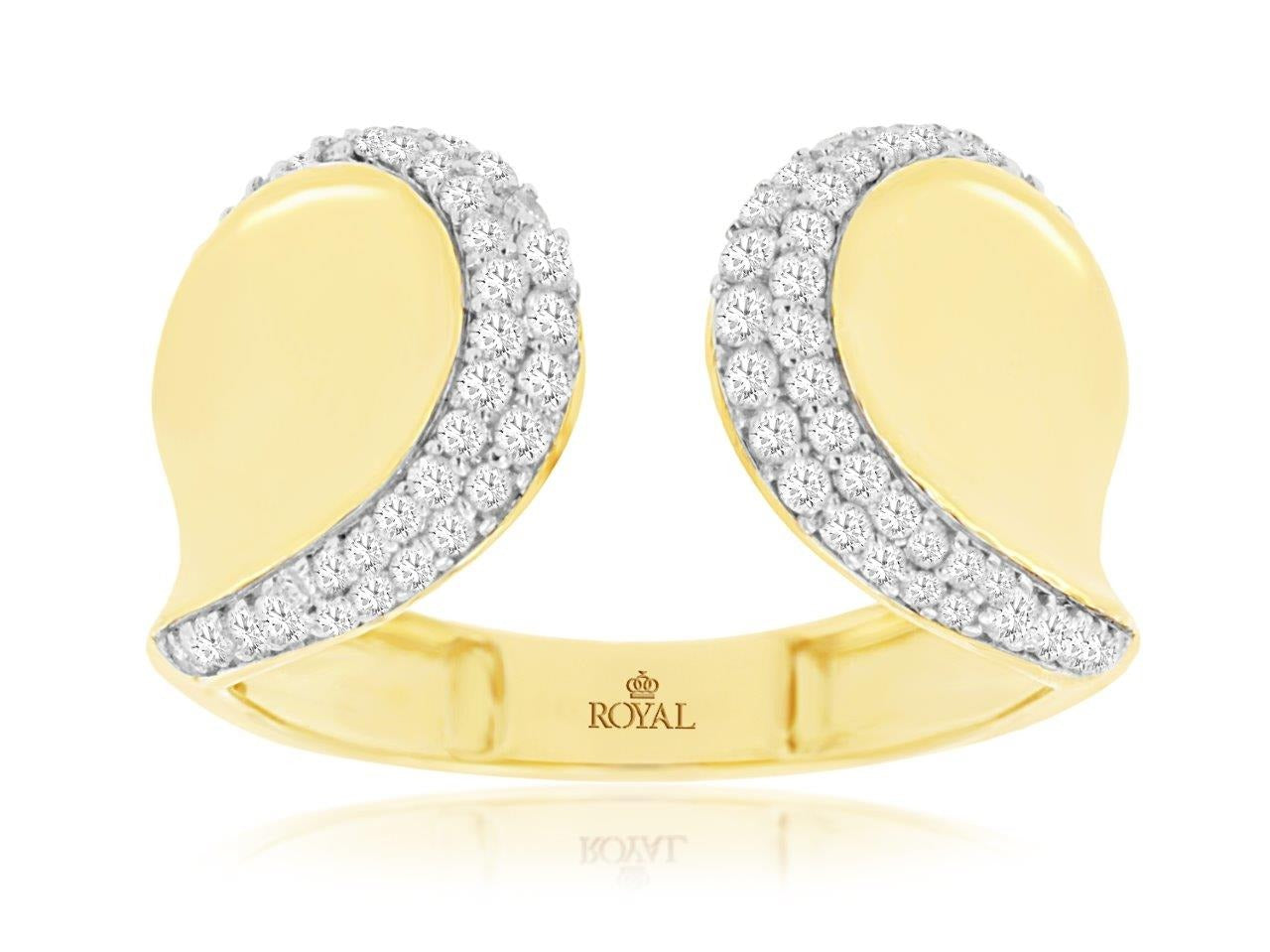 Royal 14K Yellow Gold .52ctw Free Form Diamond Fashion Ring