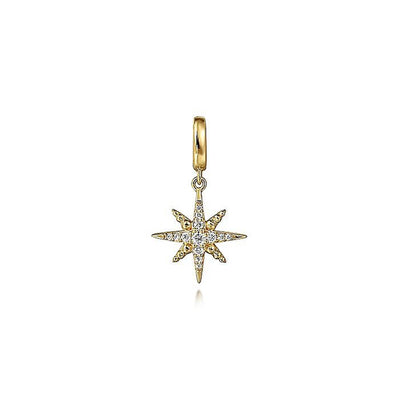 Gabriel 14K Yellow Gold Starburst Diamond Charm