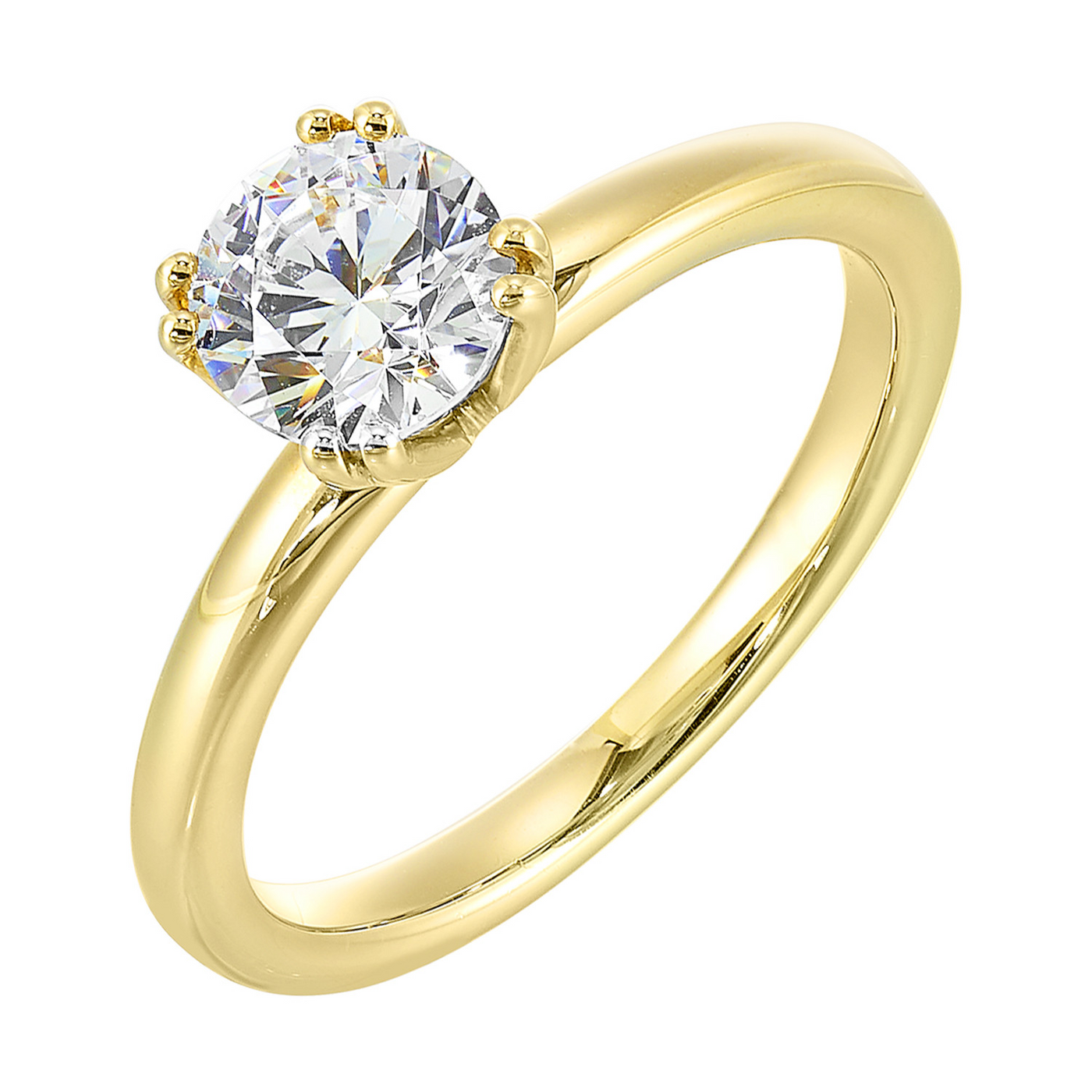 Thollot-Colorado Cut 14K Yellow Gold Double Prong Style Diamond Semi-Mount Engagement Ring