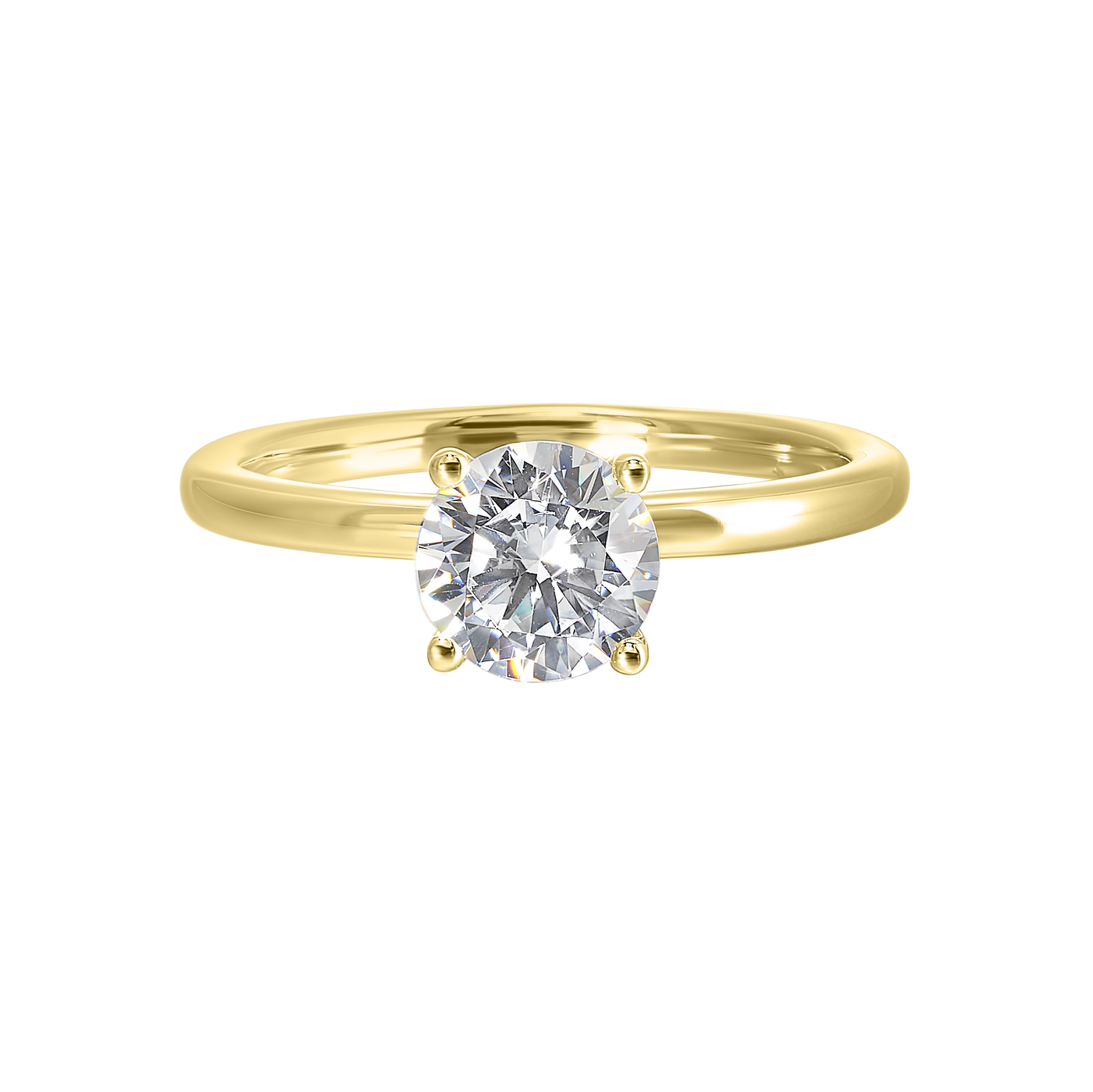 Thollot-Colorado Cut 14K Yellow Gold .10ctw 4 Prong Style Diamond Semi-Mount Engagement Ring