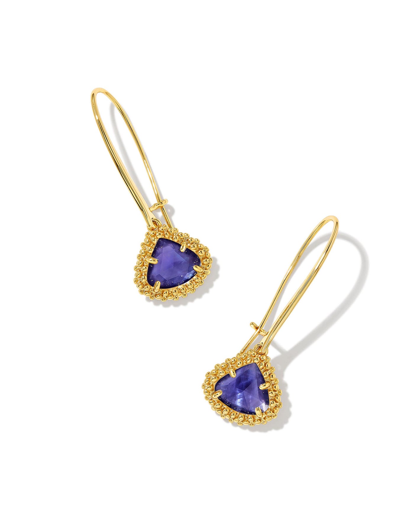 Gold Tone Earrings Featuring DarkLavender Illusion by Kendra Scott