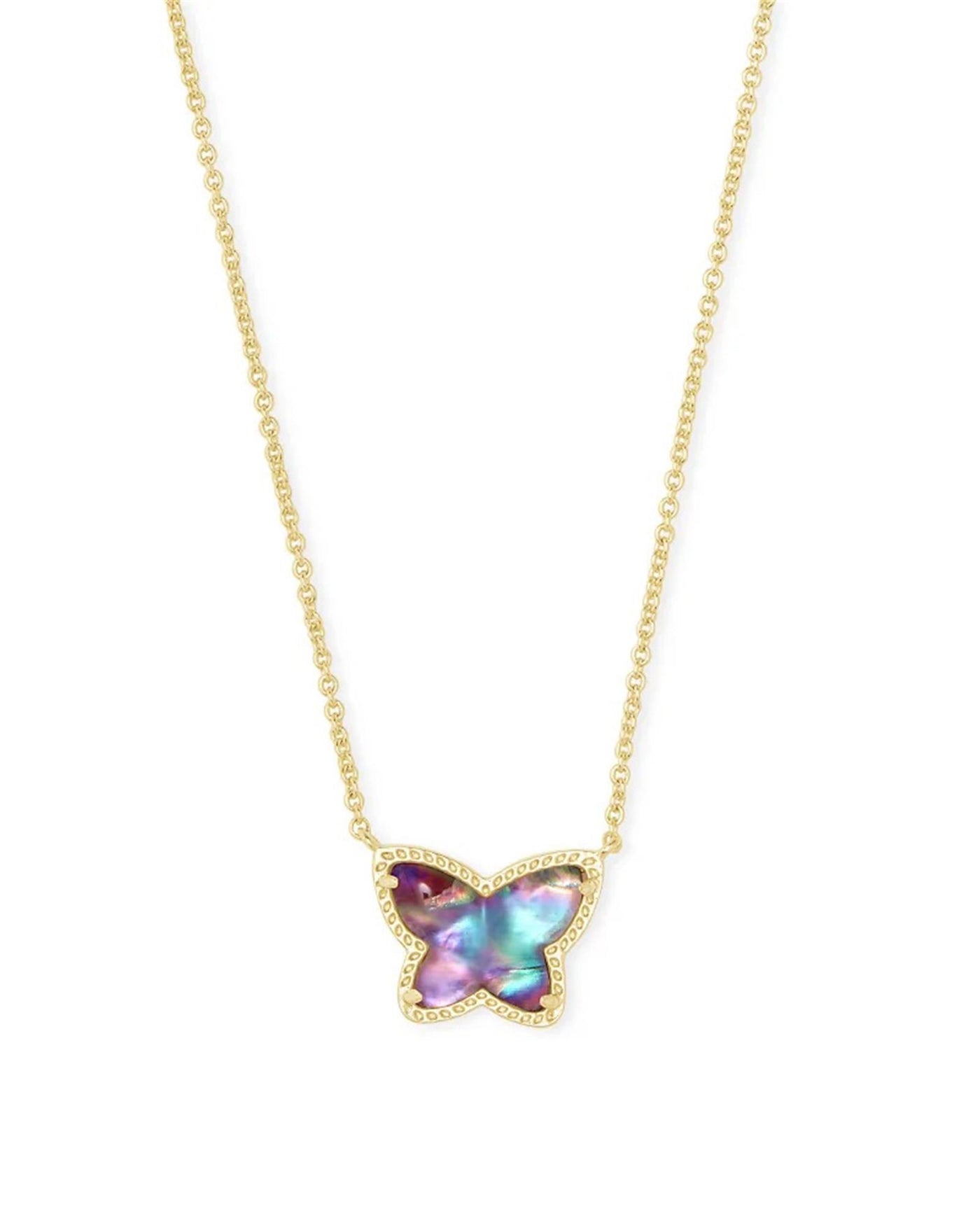 Gold Tone 18" Adjustable Necklace Featuring Lilac Abalone by Kendra Scott