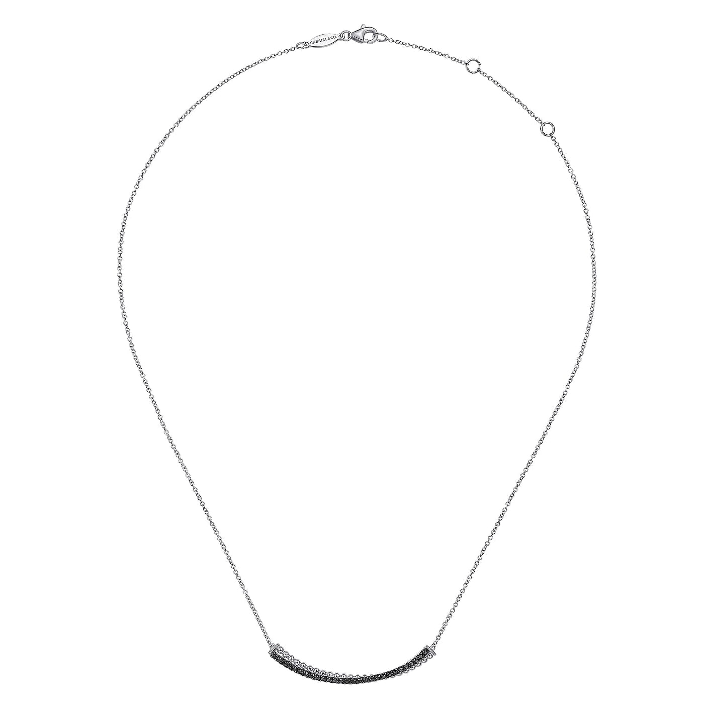 Gabriel Sterling Silver 0.34ctw Bar Style Spinel Necklace