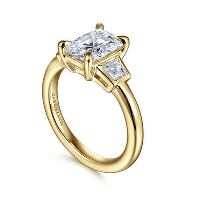 Gabriel 14K Yellow Gold .30ctw 4 Prong Style Diamond Semi-Mount Engagement Ring