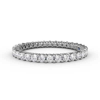 14K White Gold 0.75ctw Diamond Eternity Band 
Featuring a Polished Finish