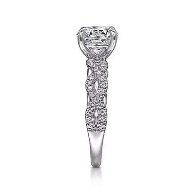 Gabriel - Contemporary Collection 14K White Gold .23ctw 4 Prong Style Diamond Semi-Mount Engagement Ring