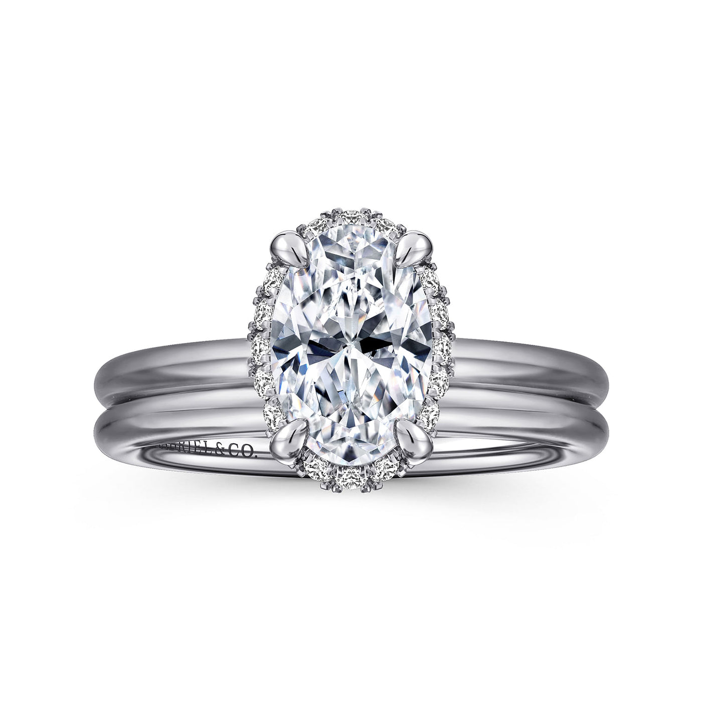 Gabriel 14K White Gold 0.097ctw 4 Prong Style Diamond Semi-Mount Engagement Ring