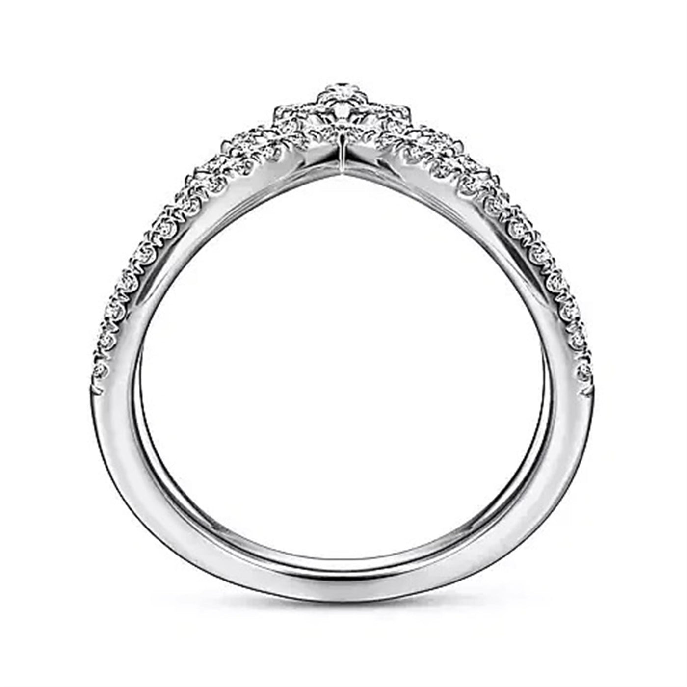 Gabriel 14K White Gold .52ctw Fancy Diamond Fashion Ring