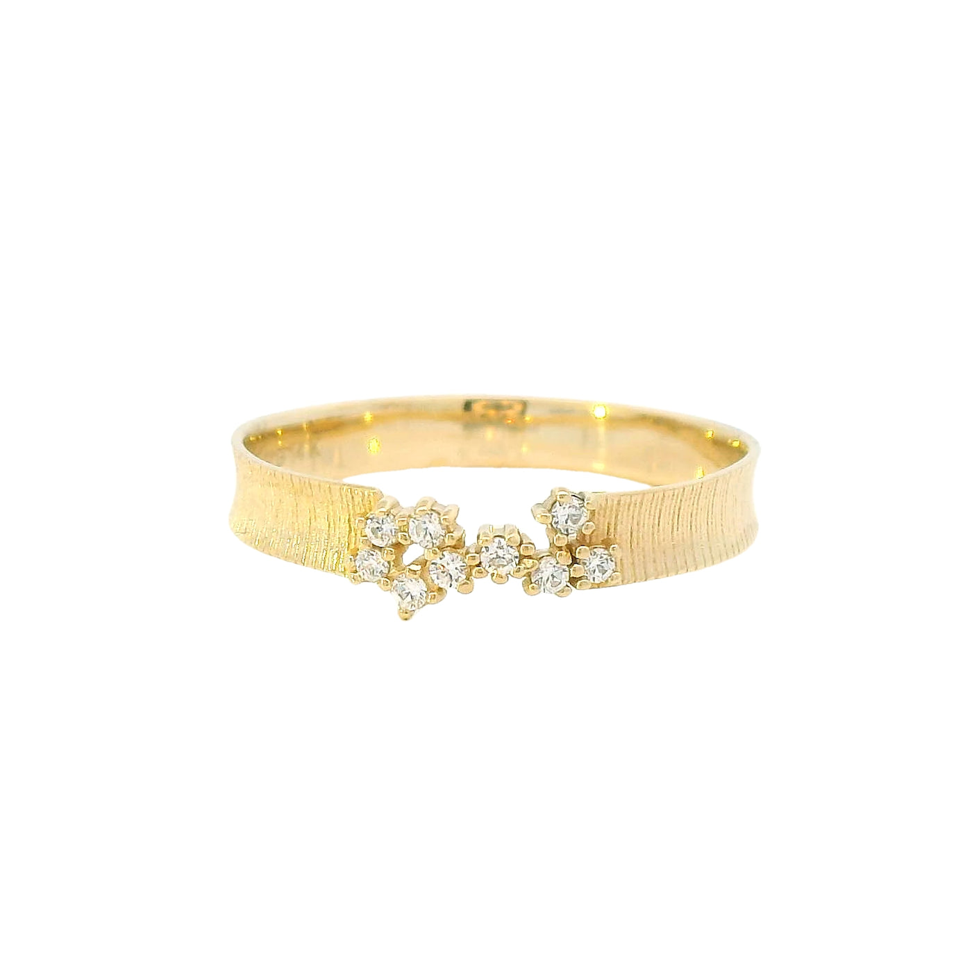 Estate 14K Yellow Gold 0.12ctw Stackable Diamond Fashion Ring