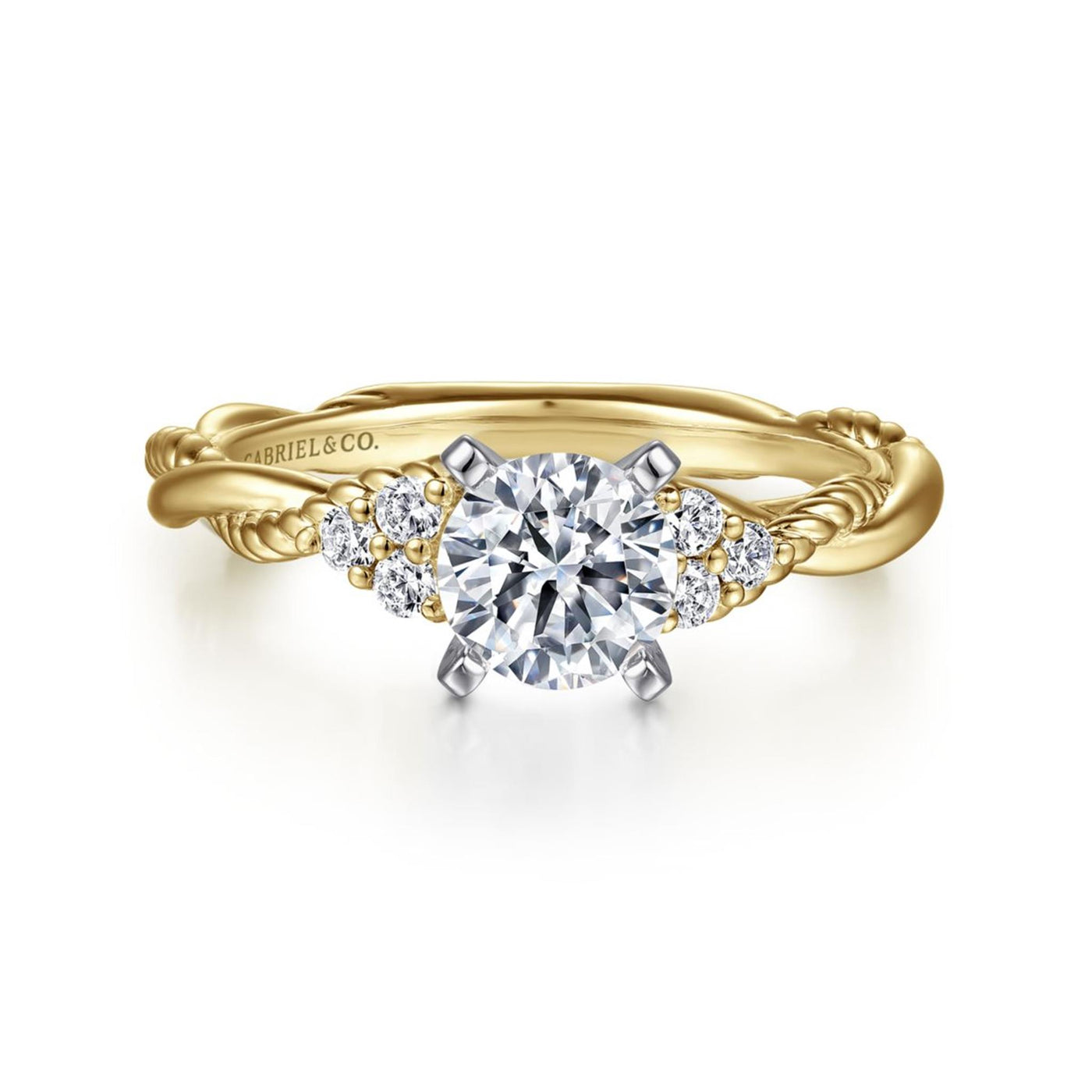 Gabriel - Hampton Collection 14K Yellow Gold .13ctw 4 Prong Style Diamond Semi-Mount Engagement Ring