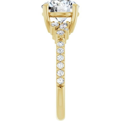 Ever & Ever 14K Yellow Gold 0.33ctw 4 Prong Style Diamond Semi-Mount Engagement Ring