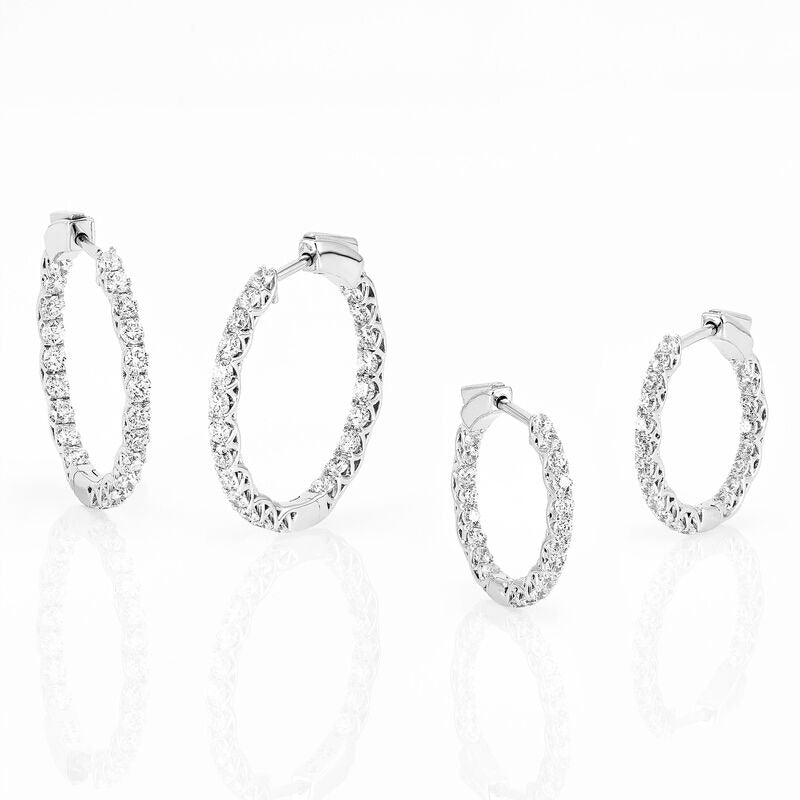 Armadani 14K White Gold 2.00ctw Round Hoop Style Lab Grown Diamond Earrings