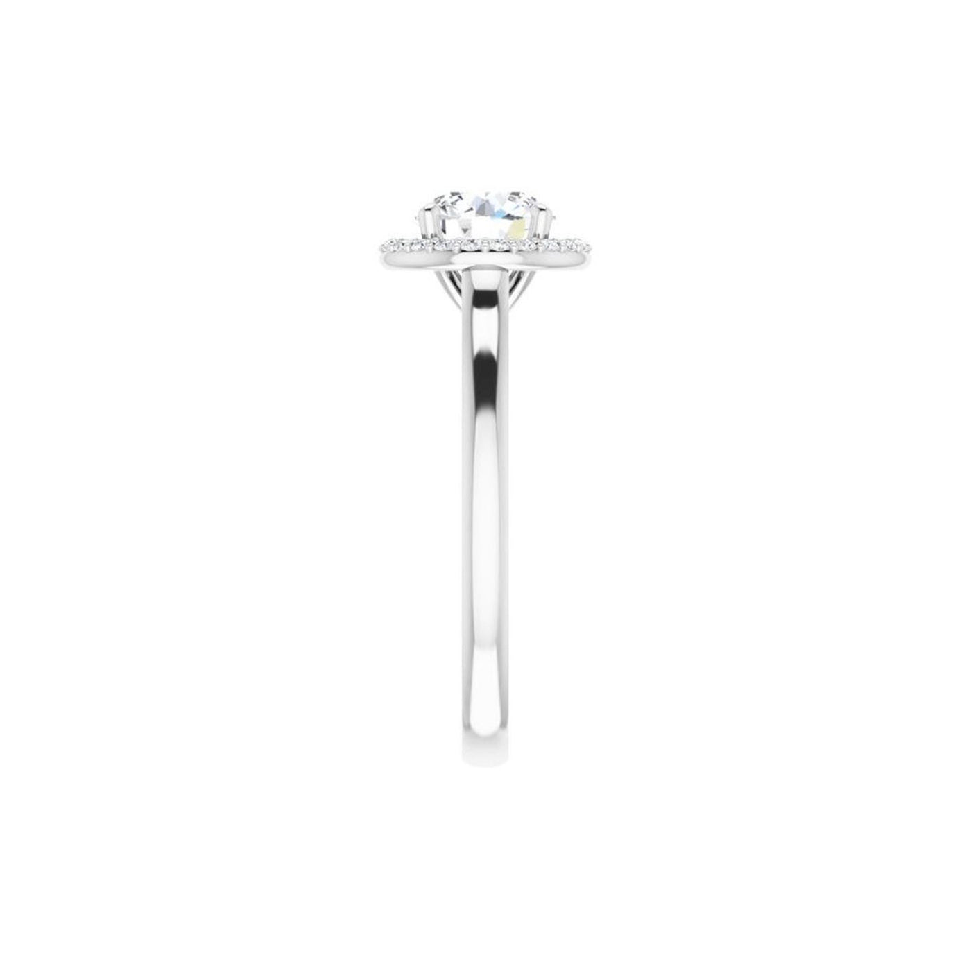 14K White Gold .10ctw Round Halo Style Diamond Semi-Mount Engagement Ring