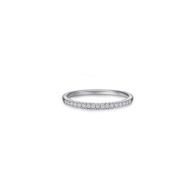 Gabriel 14K White Gold 0.10ctw Diamond Wedding Band