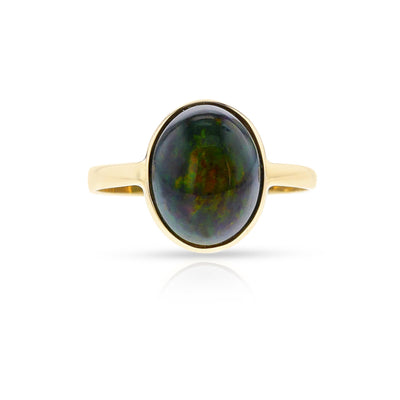 18K Yellow Gold 4.00ctw Solitaire Style Opal Ring