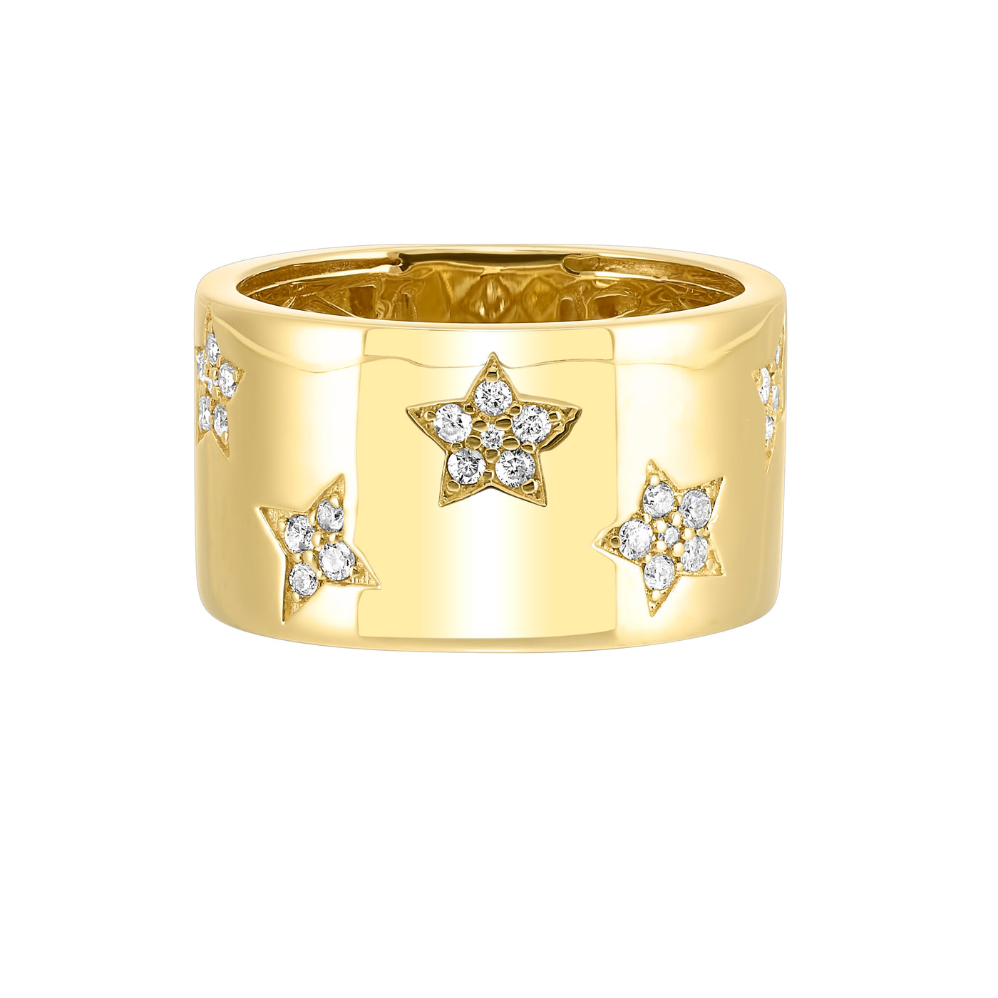 14K Yellow Gold .33ctw Stars Diamond Fashion Ring