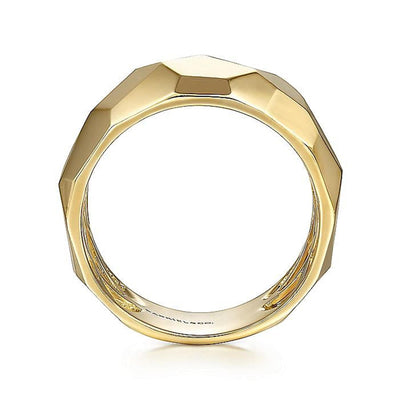 Gabriel 14K Yellow Gold Fancy Tapered Dome Style Ring