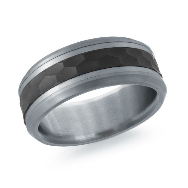 Malo 8mm Tantalum and 14K White Gold Wedding Band