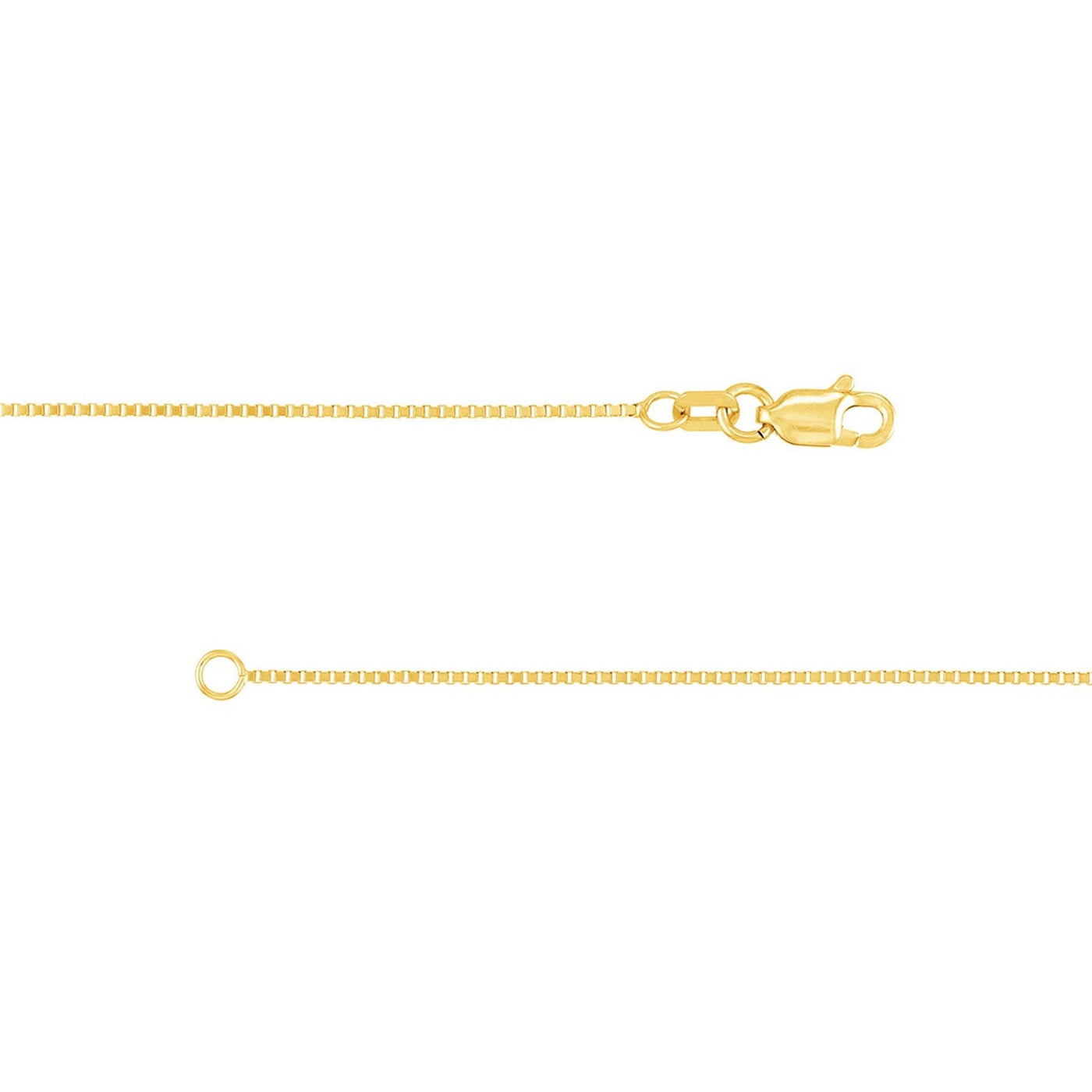 14K Yellow Gold .8mm 20" Box Chain