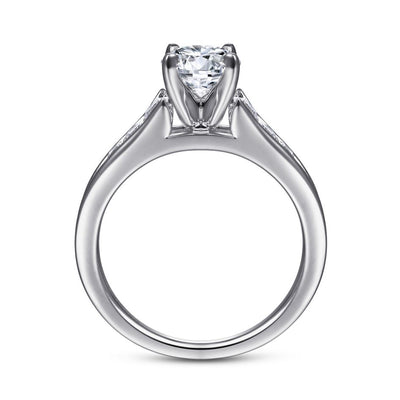 Gabriel 14K White Gold .50ctw 4 Prong Style Diamond Semi-Mount Engagement Ring