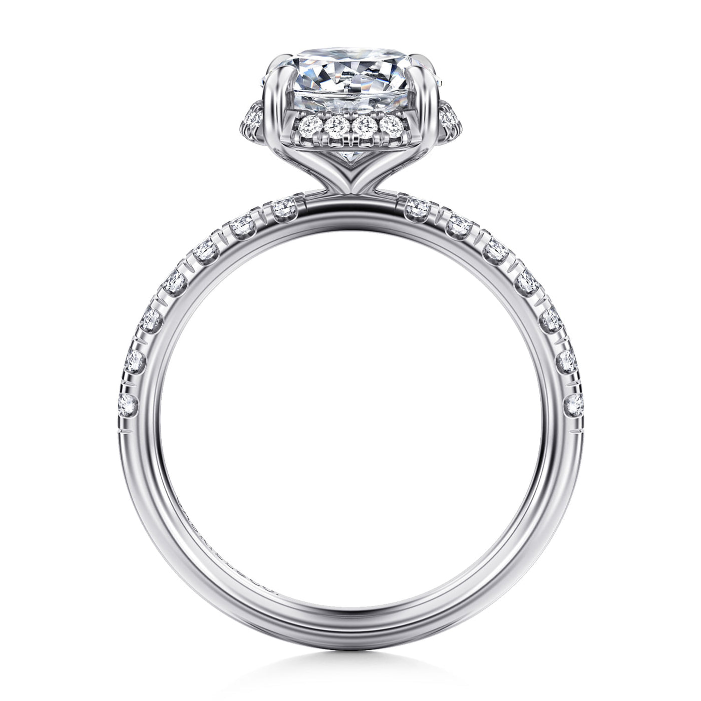 Gabriel 14K White Gold 0.423ctw 4 Prong Style Diamond Semi-Mount Engagement Ring