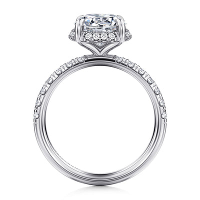 Gabriel 14K White Gold 0.423ctw 4 Prong Style Diamond Semi-Mount Engagement Ring