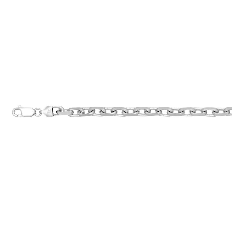 Sterling Silver Rhodium Plated 3.5mm 22" Anchor Chain