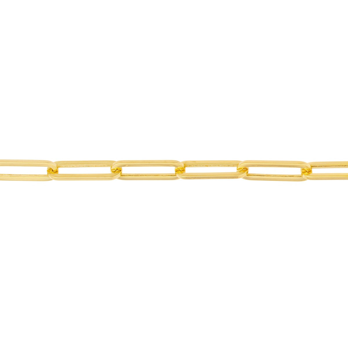 14K Yellow Gold 8" Solid Paper Clip Fashion Bracelet