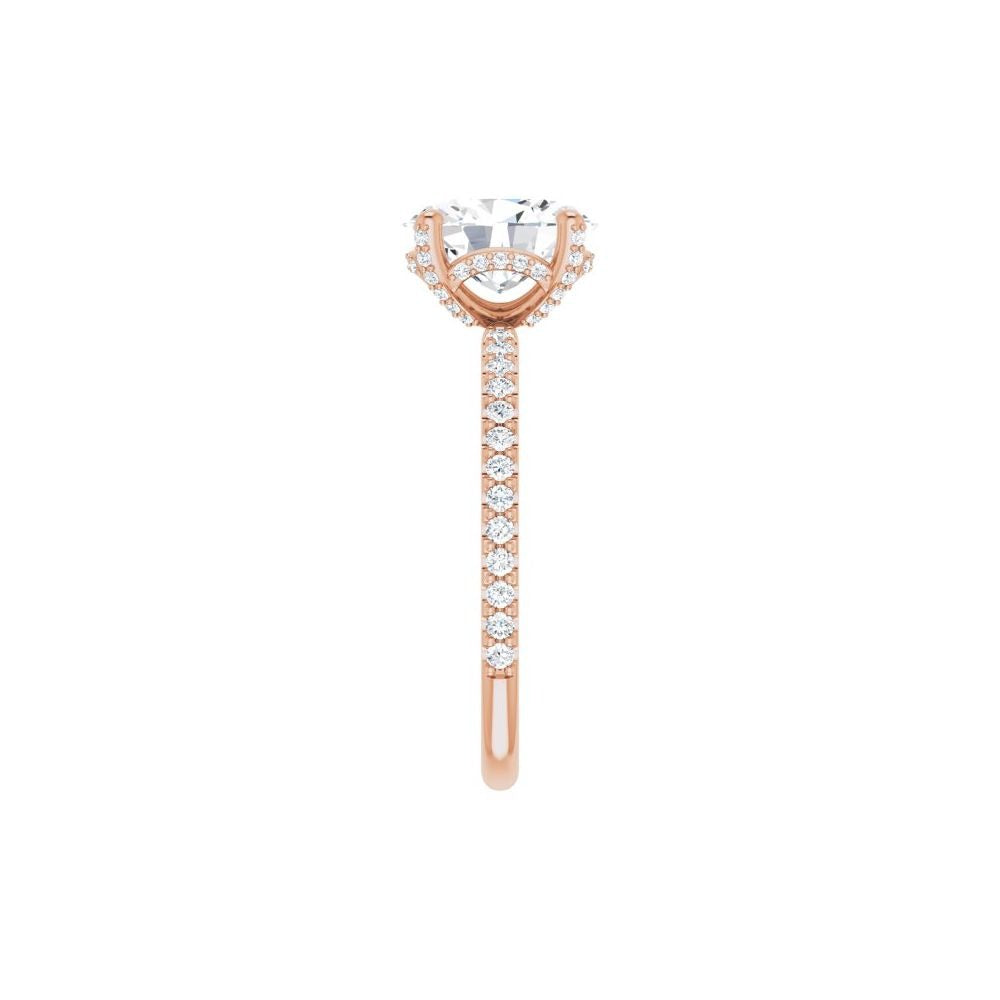 Ever & Ever 14K Rose Gold .38ctw 4 Prong Style Diamond Semi-Mount Engagement Ring