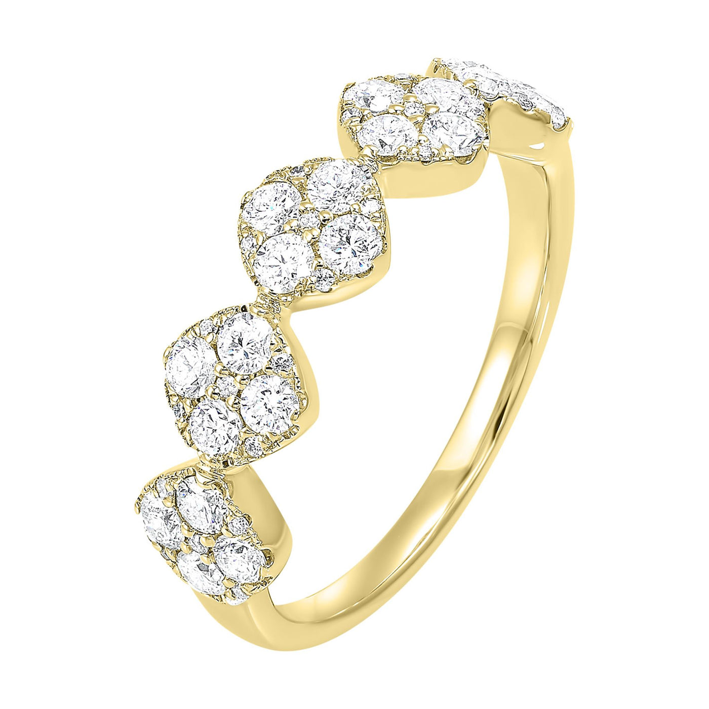 14K Yellow Gold 0.75ctw Geometric Diamond Fashion Ring