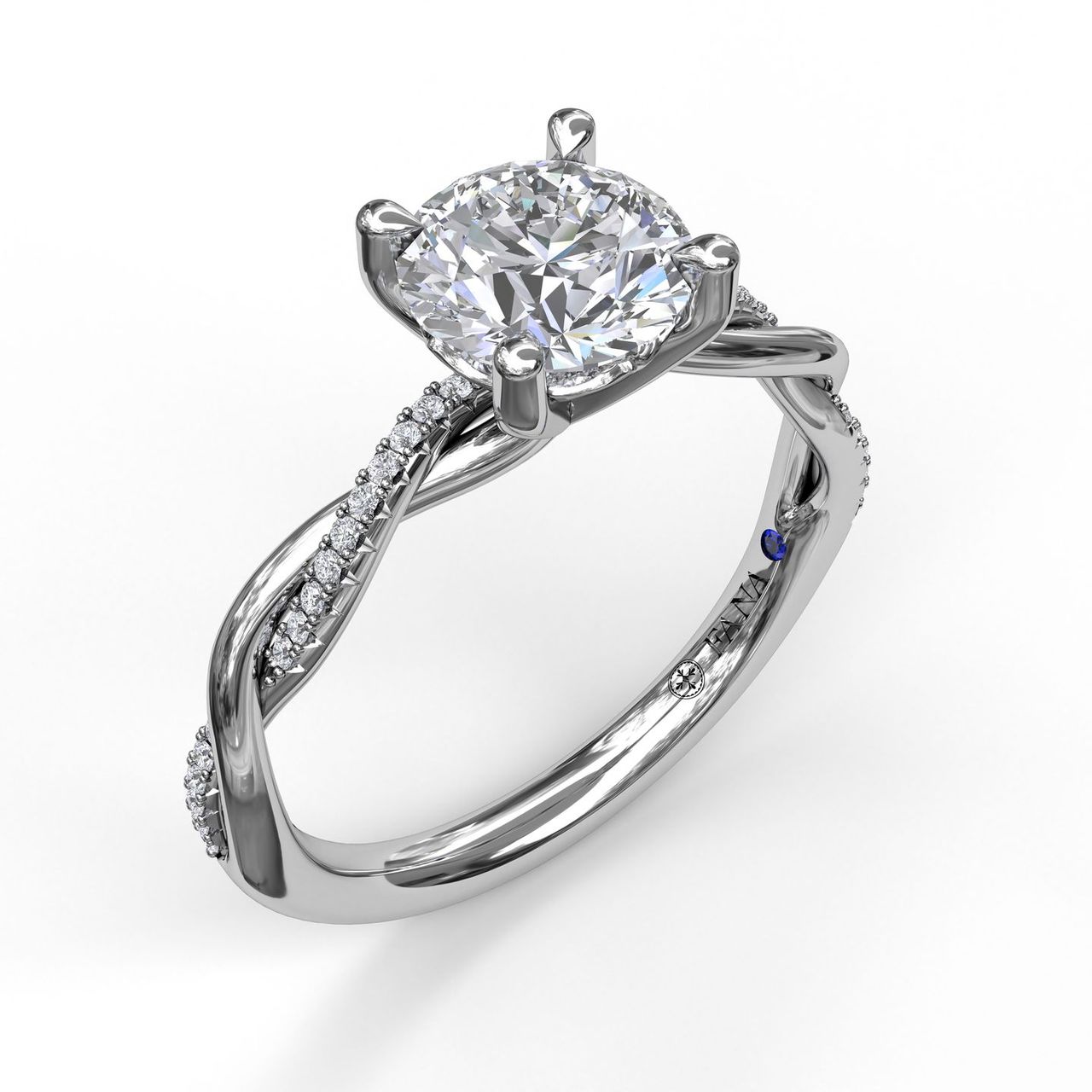 Fana 14K White Gold .10ctw 4 Prong Style Diamond Semi-Mount Engagement Ring